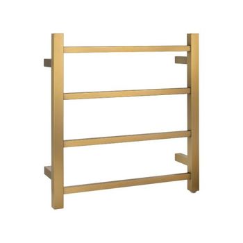 Premium Brushed gold Heated Towel Rack - 8 Bars, Square Design, AU Standard, 1000x850mm Wide main image 1